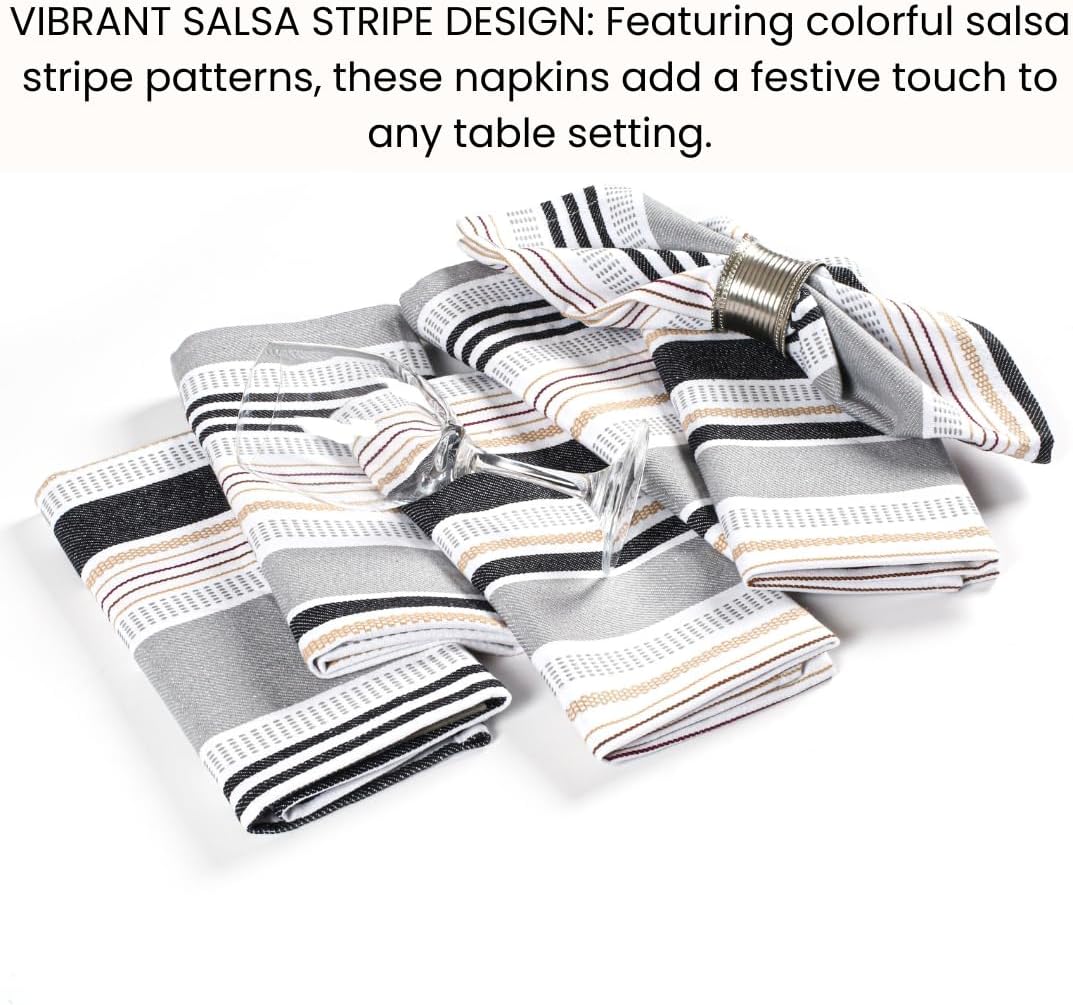 Comfy-co 100% Cotton 18x18' Set of 12 Cloth Napkins, Grey (UPC----) - Image 3