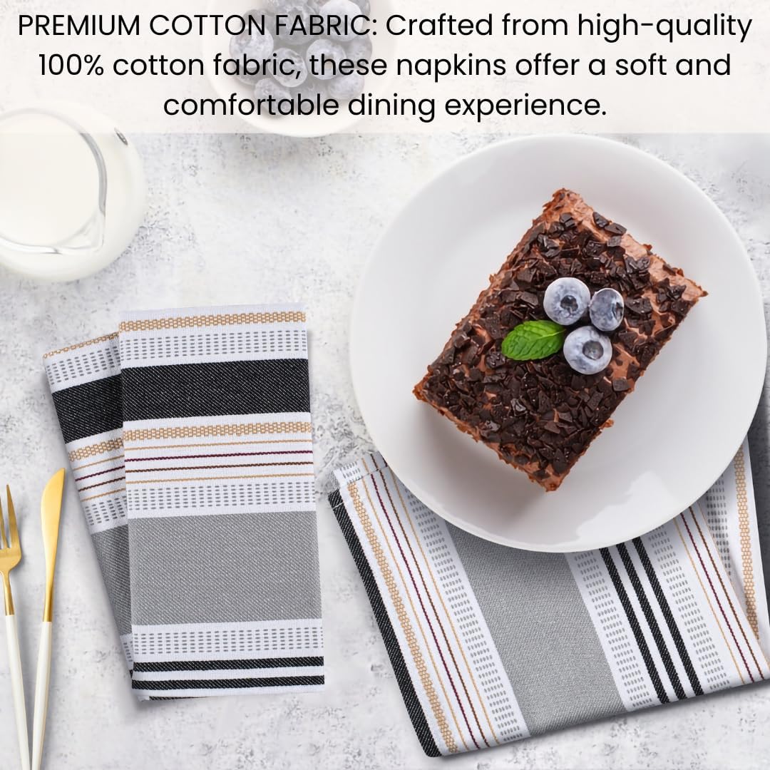 Comfy-co 100% Cotton 18x18' Set of 12 Cloth Napkins, Grey (UPC----) - Image 4