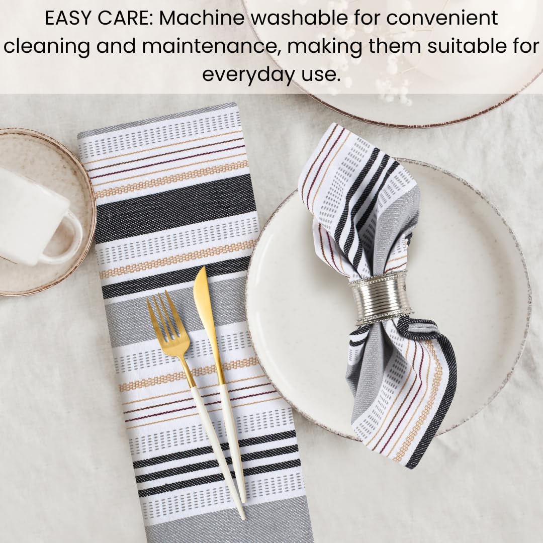 Comfy-co 100% Cotton 18x18' Set of 12 Cloth Napkins, Grey (UPC----) - Image 5