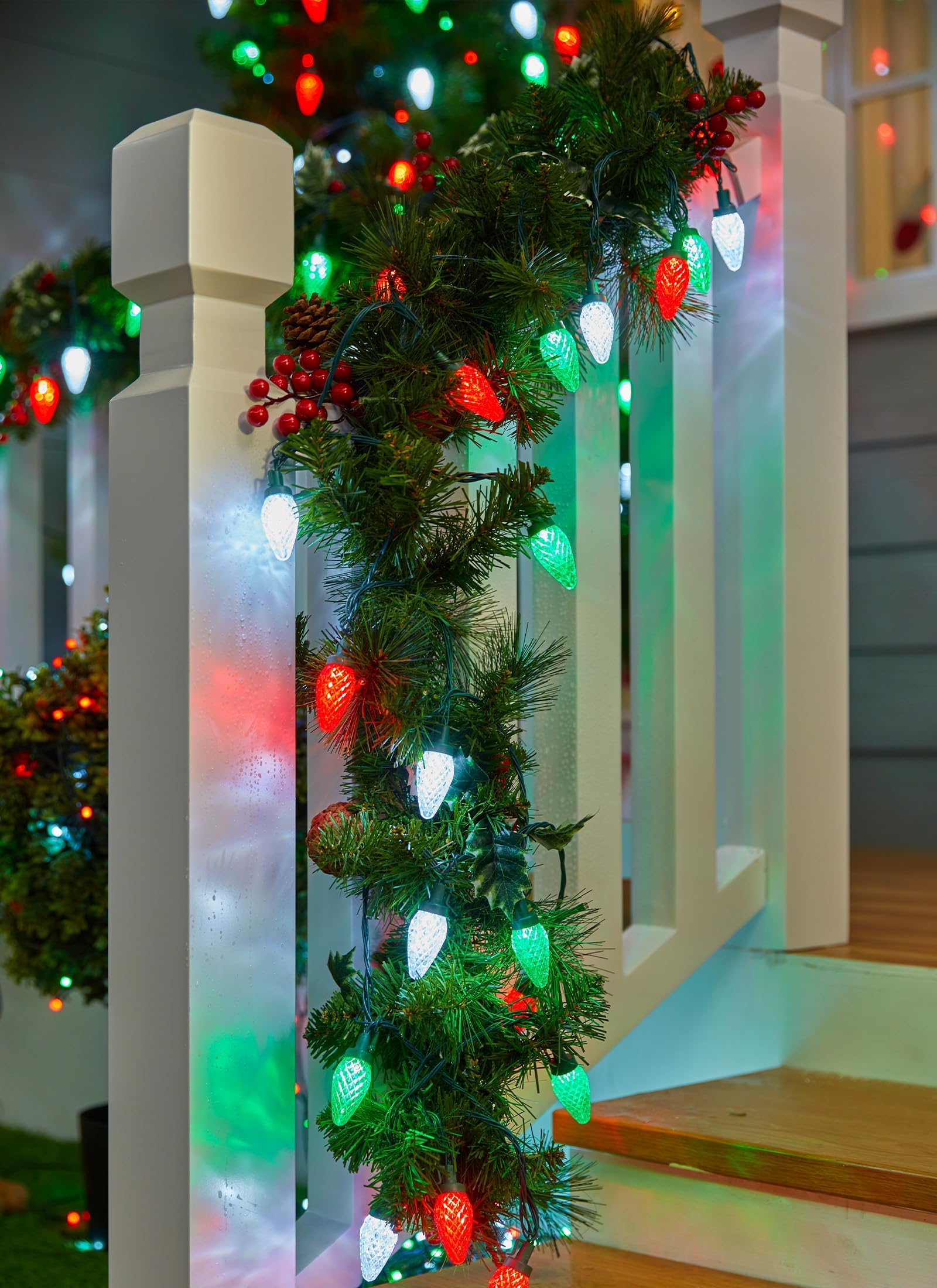 2 Pack C9 Outdoor LED Christmas Lights - 82ft 100 LED String Lights (UPC-6WFP) - Image 4