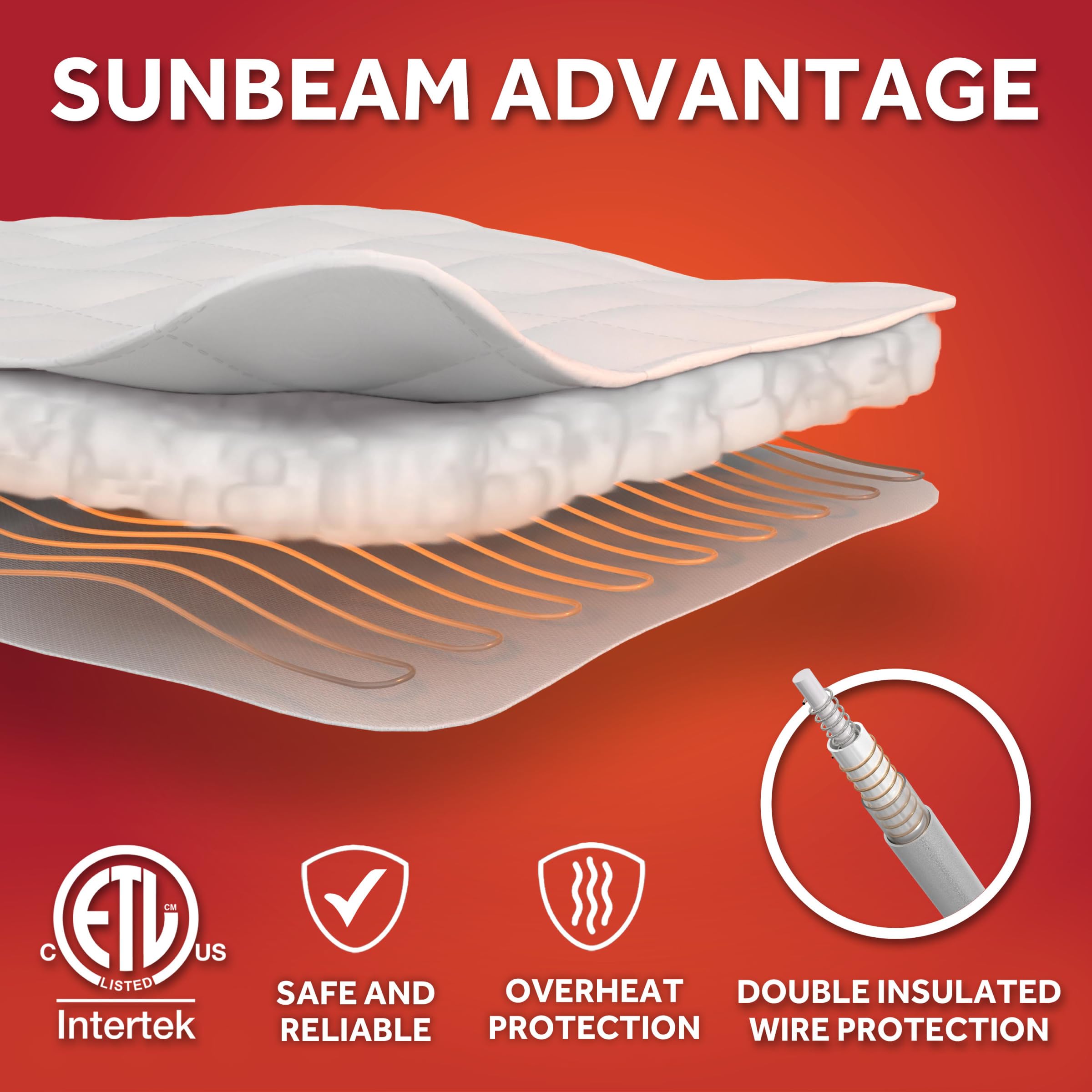 Sunbeam Wi-Fi Connected Mattress Pad, Electric Blanket, 10 Heat Settings, Full Size (UPC-6134) - Image 3