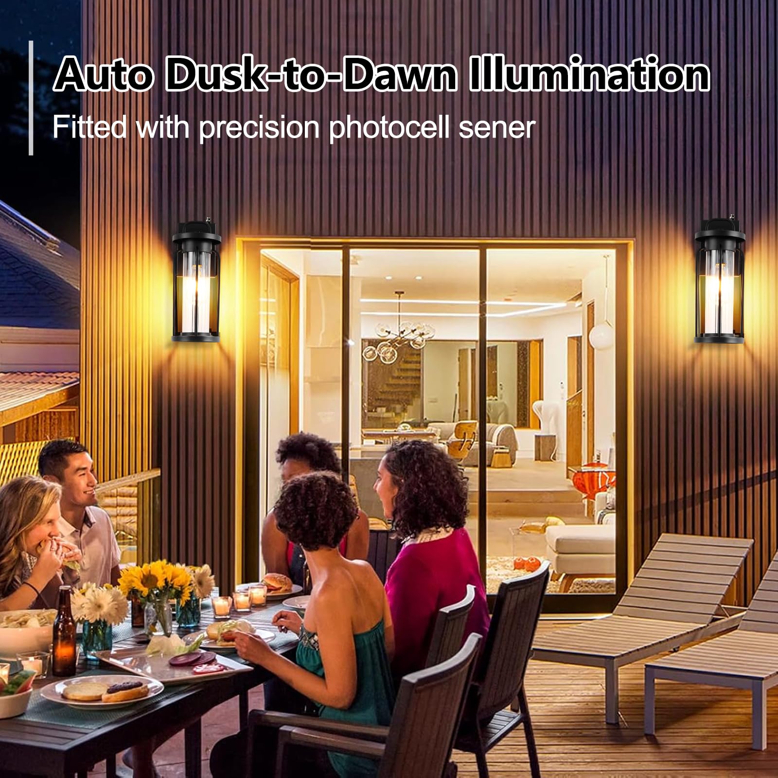Dusk to Dawn Large Black Exterior Sensor Outdoor Lighting Fixtures (UPC-X10X) - Image 5
