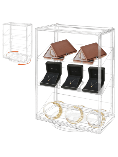 360 Degree Rotating Display Case with 3 Removable Shelves (UPC-DOIF)