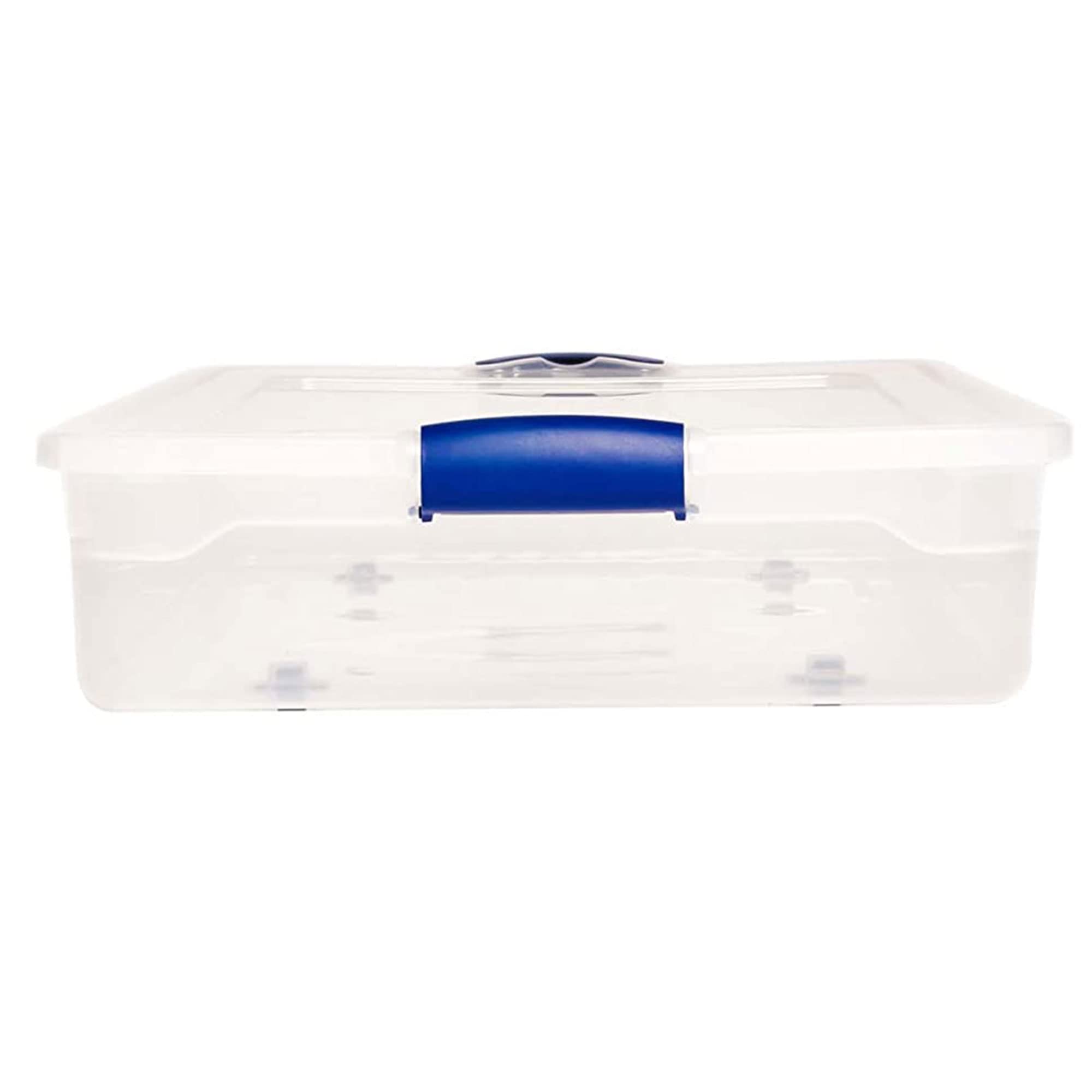 2-Pack Under Bed Clear Plastic Containers with Lids, 60 Quart, Blue Latch - Stackable (ASIN-2M92) - Image 2
