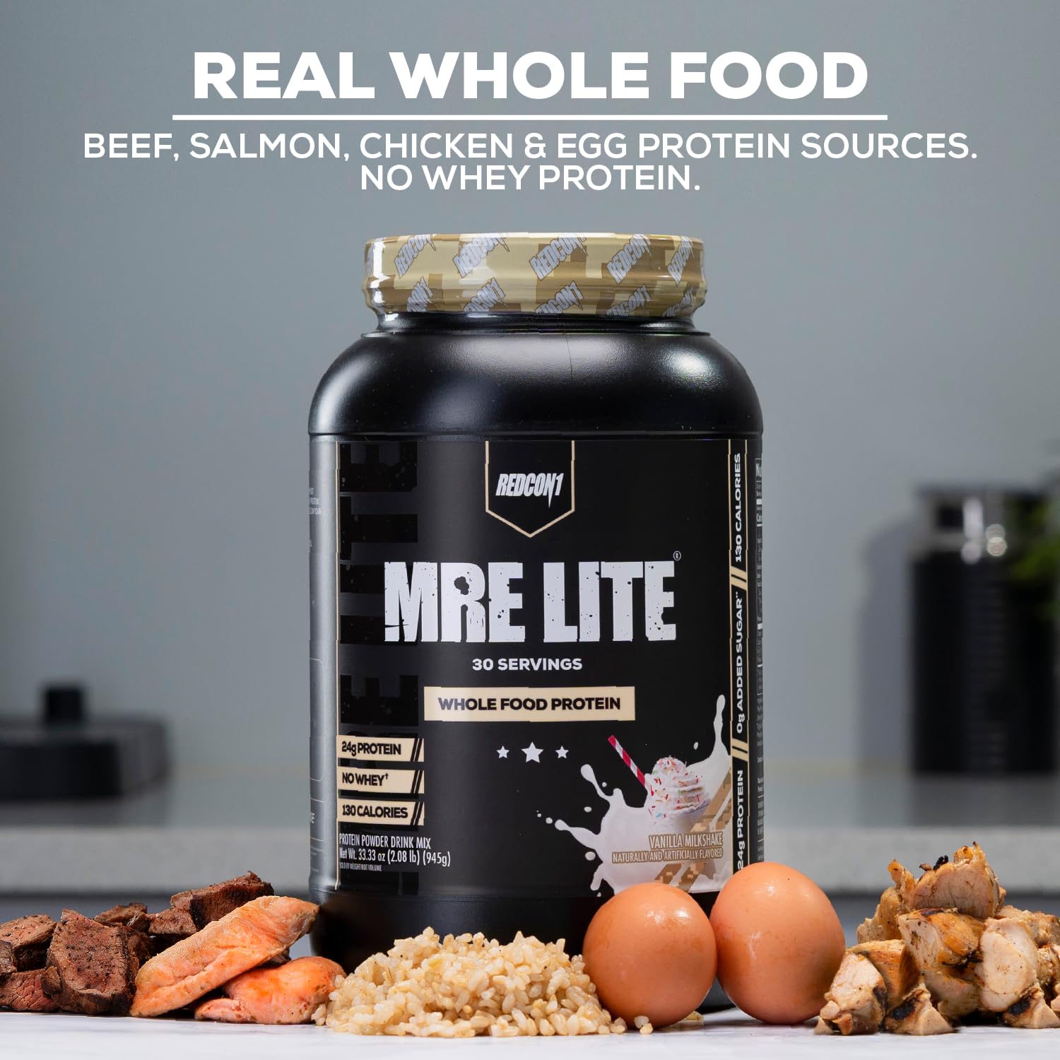 REDCON1 MRE Lite Whole Food Protein Powder, Banana Nut Bread - Low Carb & Whey Free Meal Replacement with Animal Protein Blends, with MCT Oils, 30 Servings (UPC-9066) - Image 3