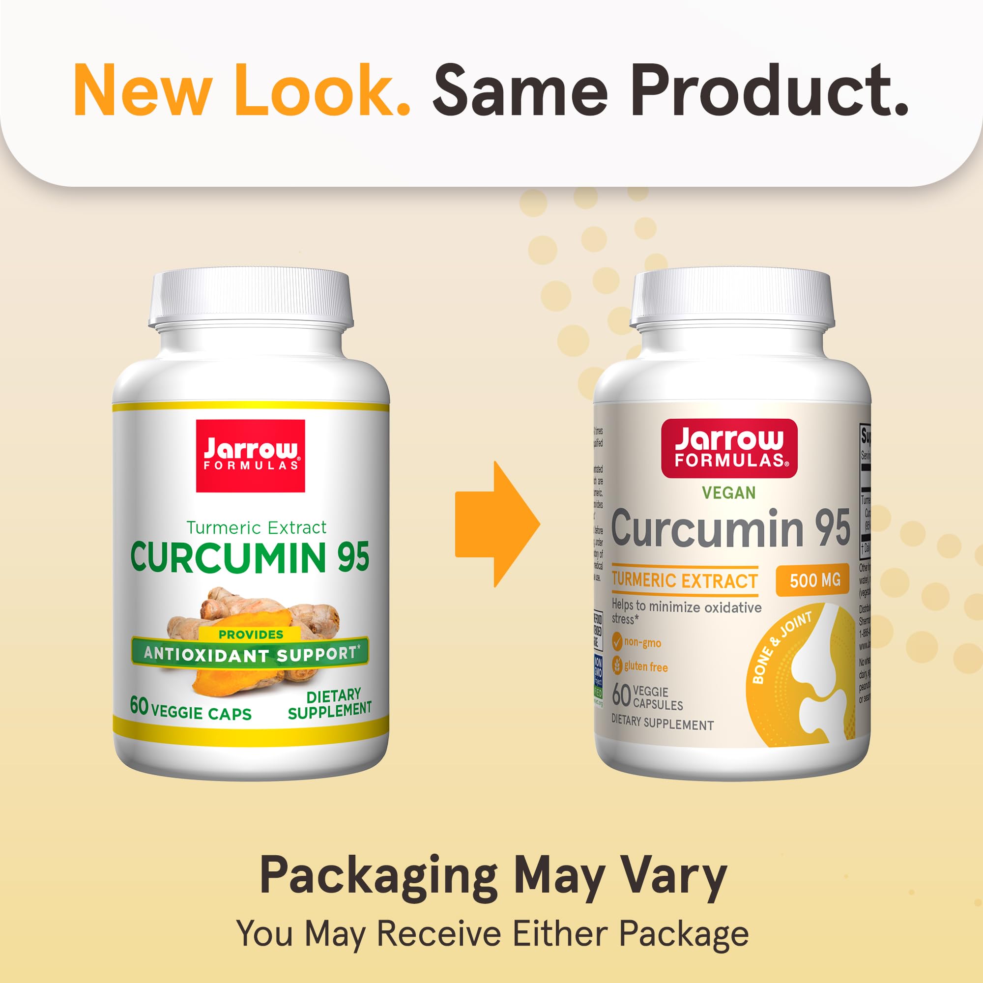 Jarrow Formulas Curcumin 95 Supplement - Turmeric Extract Supplement, 500 mg for Antioxidant & Joint Support, 60 Capsules (UPC-0047) - Image 10