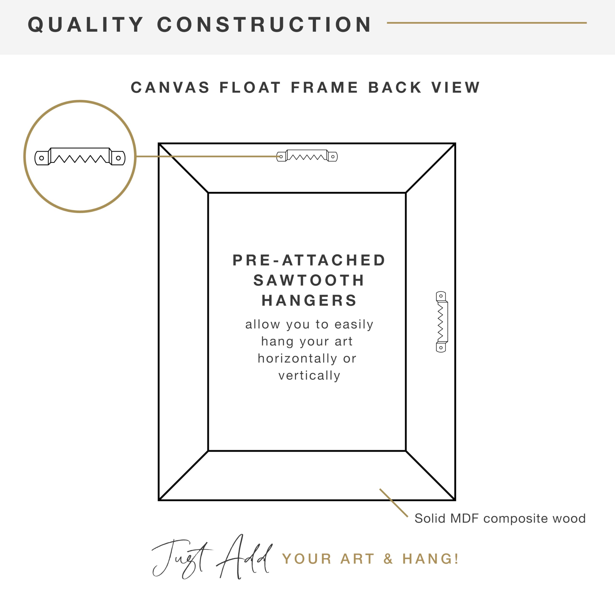 MCS Black 24x30 Canvas Float Frame with Adhesive for Canvas Paintings (UPC-4383) - Image 4