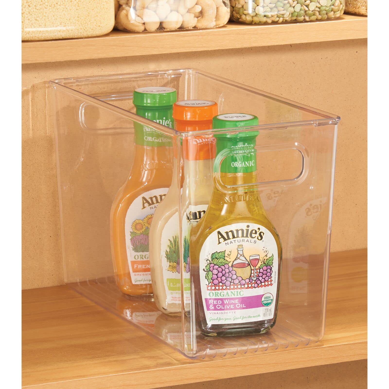 Clear 2 Pack Plastic Storage Box – Narrow Open-Top Organizers with Handle (UPC-T7A5) - Image 4