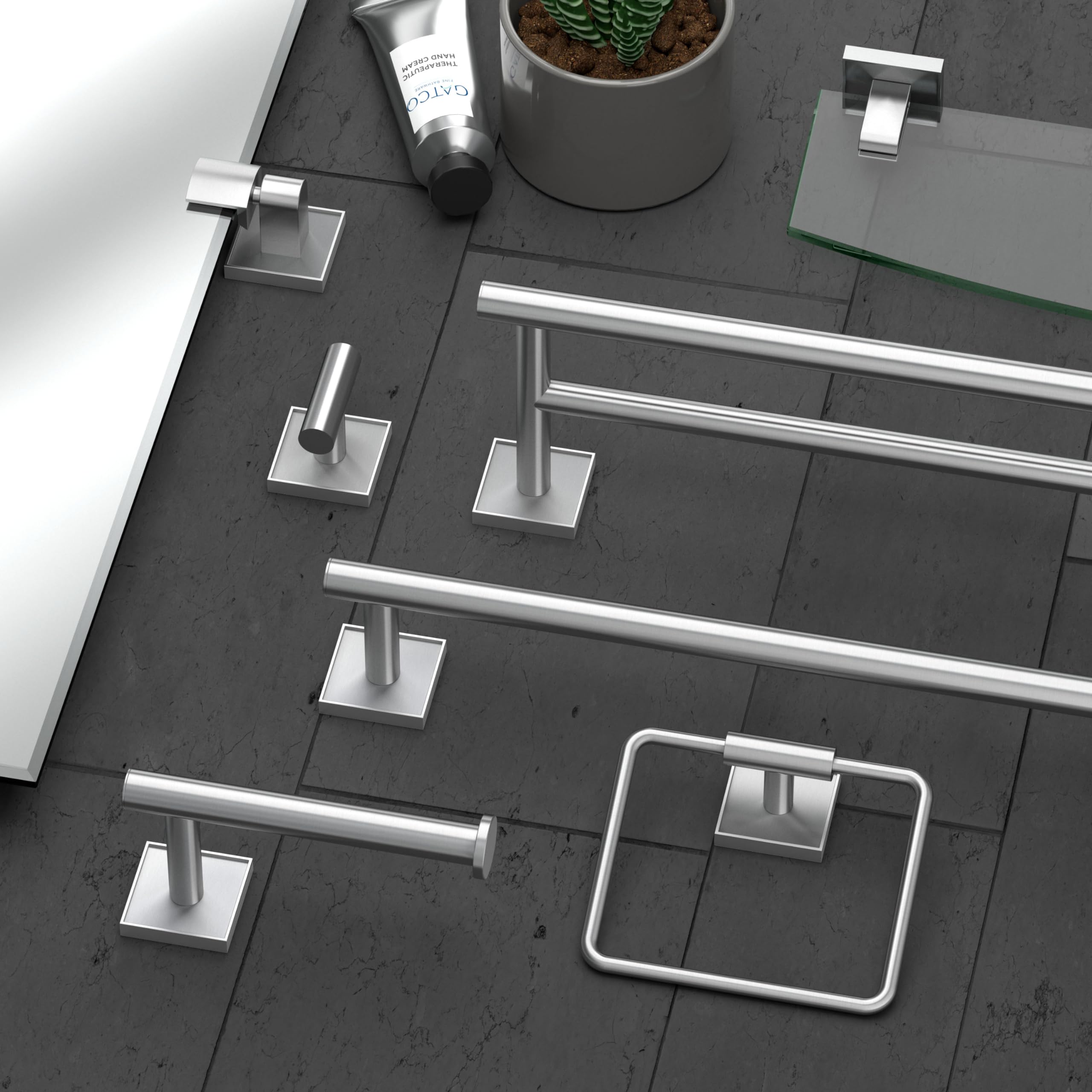 Gatco 5624 Mode Double Towel Bar, 24 Inch, Satin Nickel (UPC-2400) - Image 4