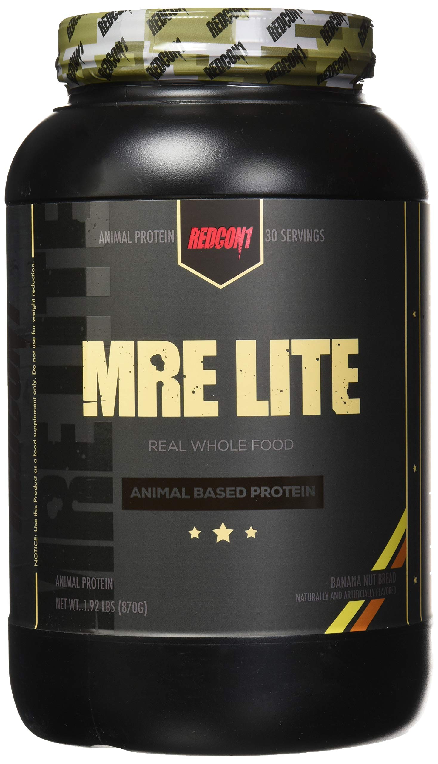 REDCON1 MRE Lite Whole Food Protein Powder, Banana Nut Bread - Low Carb & Whey Free Meal Replacement with Animal Protein Blends, with MCT Oils, 30 Servings (UPC-9066) - Image 8