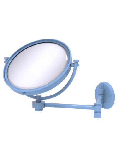 Allied Brass 8" Wall Mounted Extending Mirror 4X Magnification, Flat Troll Blue (UPC-2858)