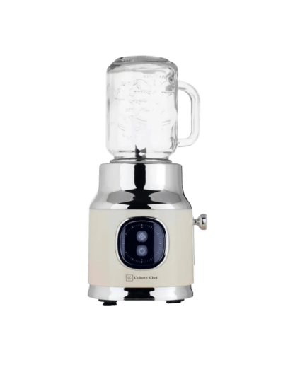Frigidaire CULINARY CHEF Retro Smoothie Maker Blender with Mason Jar, 300-Watt, Cream (UPC-2348)