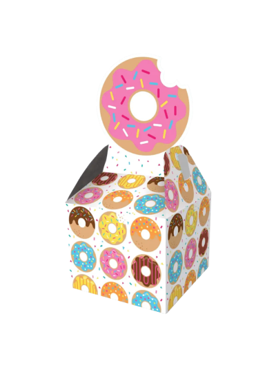 Donut Party Favor Boxes Party Supplies, Multicolor ,9.15" x 3.5" x 3.5" (UPC-2630)