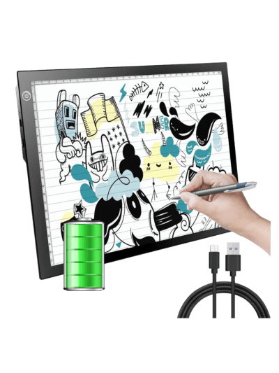 A4 Rechargeable Light Pad, Portable LED Light up Box Ultra-Thin Dimmable Bright Copy Board (UPC-4Z4L)