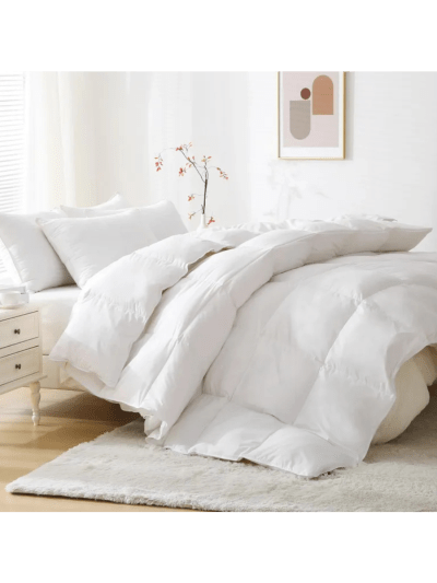 Feather and Down Fiber Filled Comforter King Size, All Season, Ultra Soft Poly-Cotton Blend, 4 Corner Loop Tabs, 106"x90" (UPC-61IR)