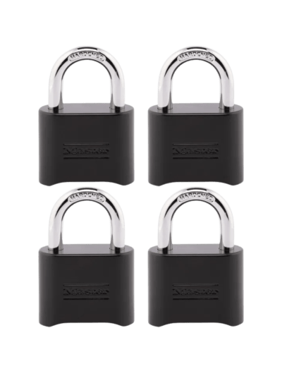 4 Pk Master Lock Combination Locks, Customizable Combo, Indoor/Outdoor Weather Resistant, Resettable (UPC-0571)