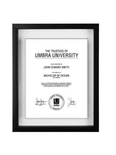 Umbra DOCUMENT PICTURE FRAME 13"X16" BLACK, Single Pack - (UPC-1212)