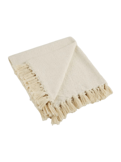 DII Global, 100% Cotton Fields of Diamond Woven Throw, 50x60, Natural (UPC-5912)
