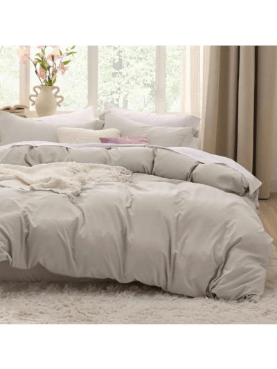 Bedsure Oversized King Duvet Cover - 3 Pc Cotton-Like, Extra Soft, 120"x98" with Zipper Closure (ASIN-K6JN)