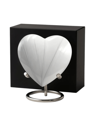 Small Urn with Stand for Human Ashes Keepsake – White (UPC-EO9Z)