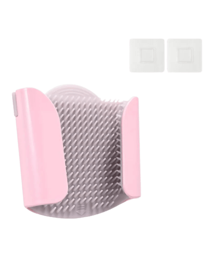Shower Wall Hair Catcher - Reusable Hair Trap with Silicone Bristles, Detachable, Pink (UPC-HIRF)