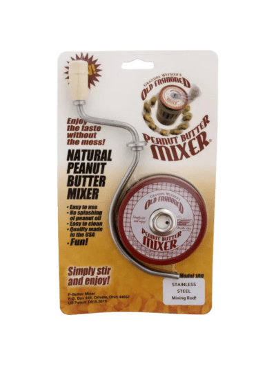 Organic Self Cleaning Peanut Butter Mixer, white, 16-ounce jar with 3" Diameter Mouth (UPC-0106)