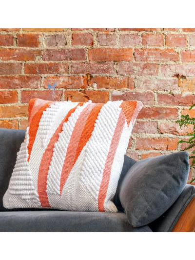 100% Cotton Luxury Decorative Textured Throw Pillow, (Pack of 1), Coral (UPC-5415)