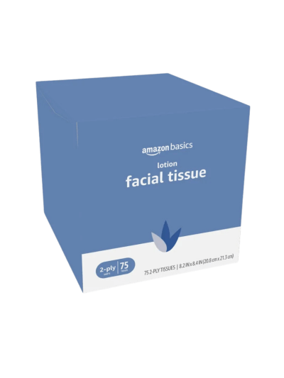 (Packaging Color May Vary) Amazon Basics 2-Ply Ultra Facial Tissue with Lotion (UPC-8999/5551)