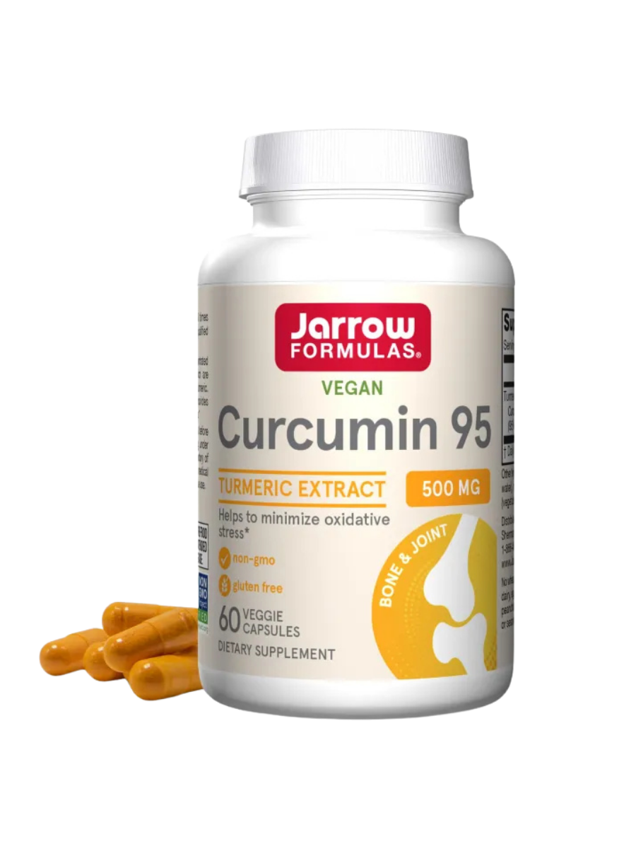 Jarrow Formulas Curcumin 95 Supplement - Turmeric Extract Supplement, 500 mg for Antioxidant & Joint Support, 60 Capsules (UPC-0047)