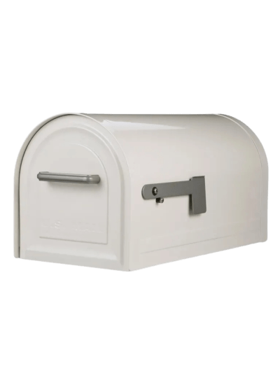 Architectural Mailboxes Reliant™ Secure, Locking, USPS Approved, Heavy Duty, Steel Metal Post Mounted Mail Box, White with Magnetic Door (UPC-1703)