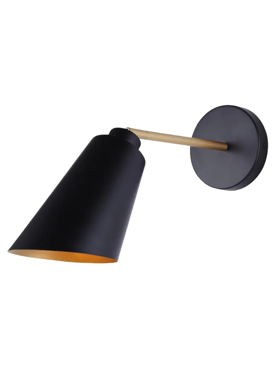 Canarm Rame 1-Light Bathroom Vanity Light, Matte Black and Gold Finish (UPC-5359)