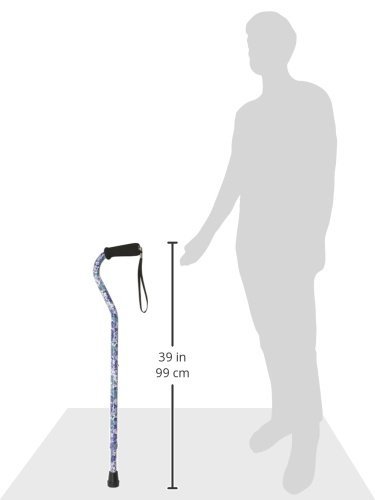 Briggs Offset Foam Grip, Offset Cane, Purple Flowers (UPC-0075) - Image 2