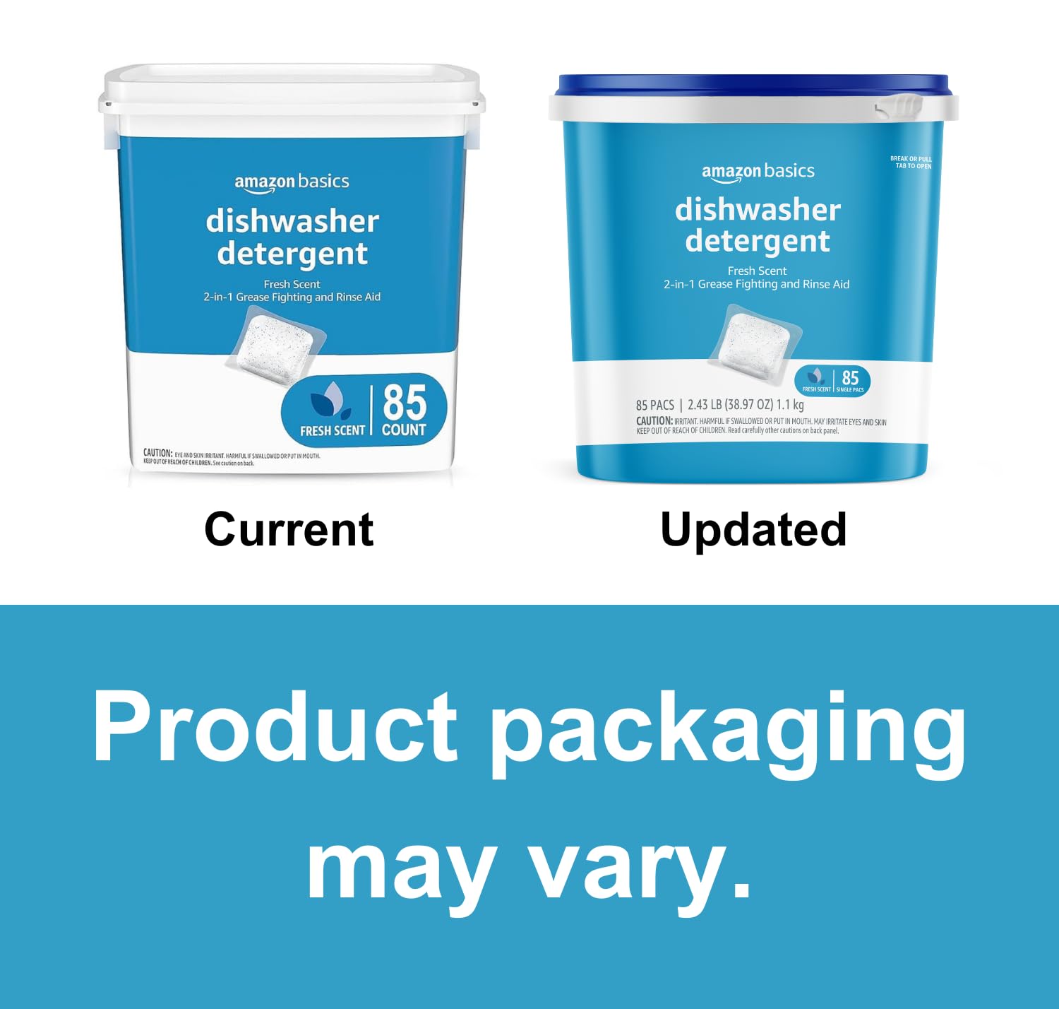 Amazon Basics (Previously Solimo) Dishwasher Detergent Pacs, Fresh Scent, 85 Count (UPC-0350) - Image 5