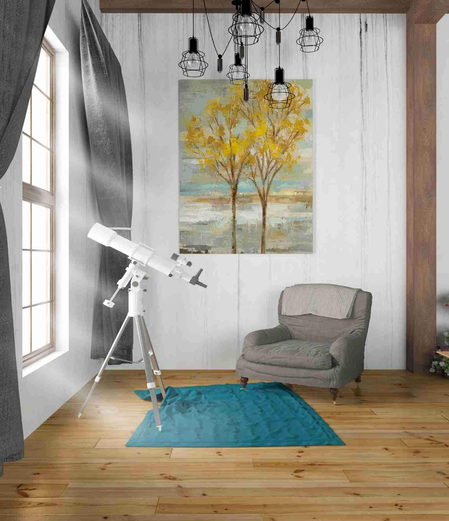 Epic Graffiti 'Golden Tree and Fog II' by Silvia Vassileva, Canvas Wall Art, 26"x30" (UPC-0682) - Image 3