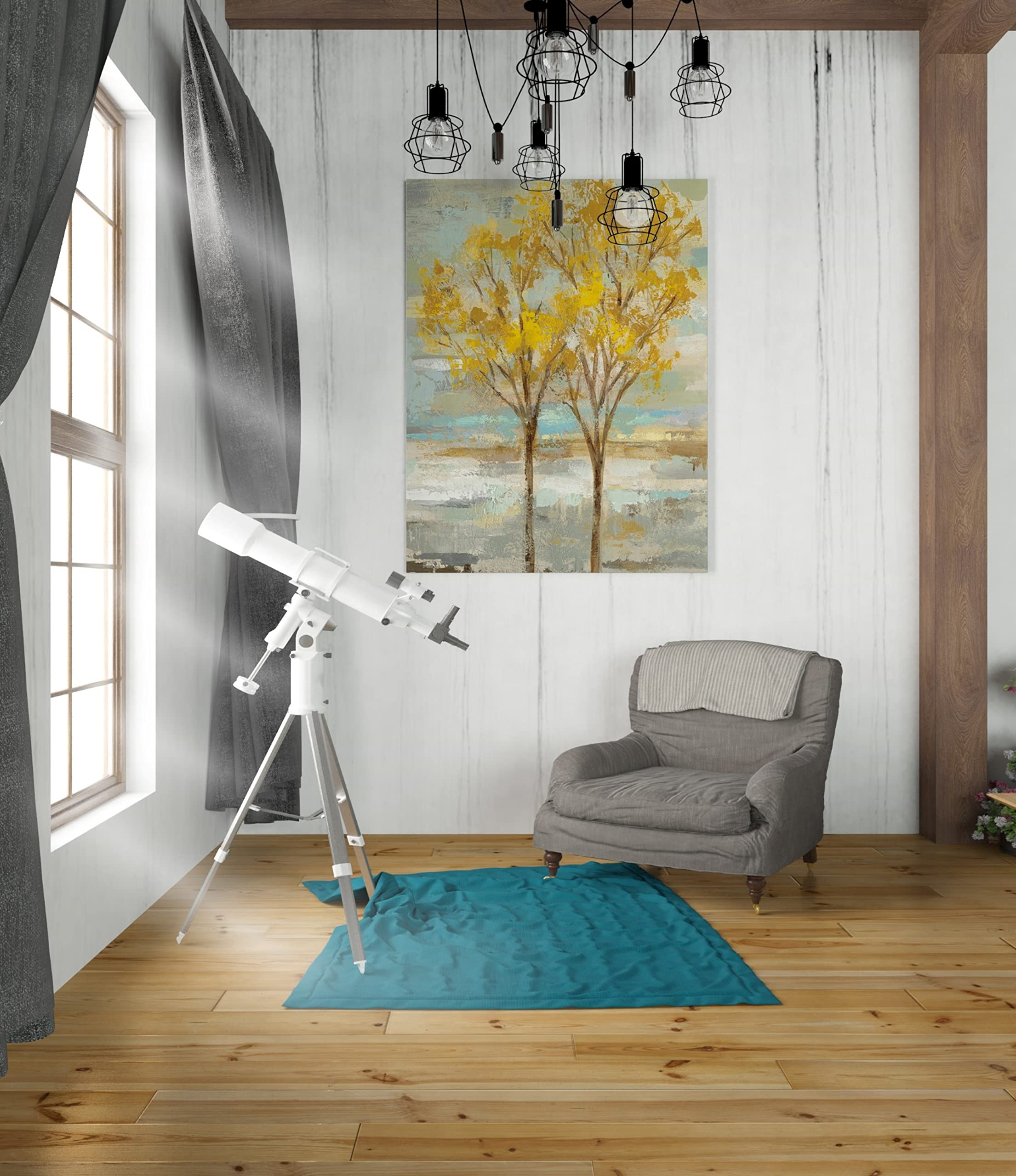 Epic Graffiti 'Golden Tree and Fog II' by Silvia Vassileva, Canvas Wall Art, 26"x30" (UPC-0682) - Image 2