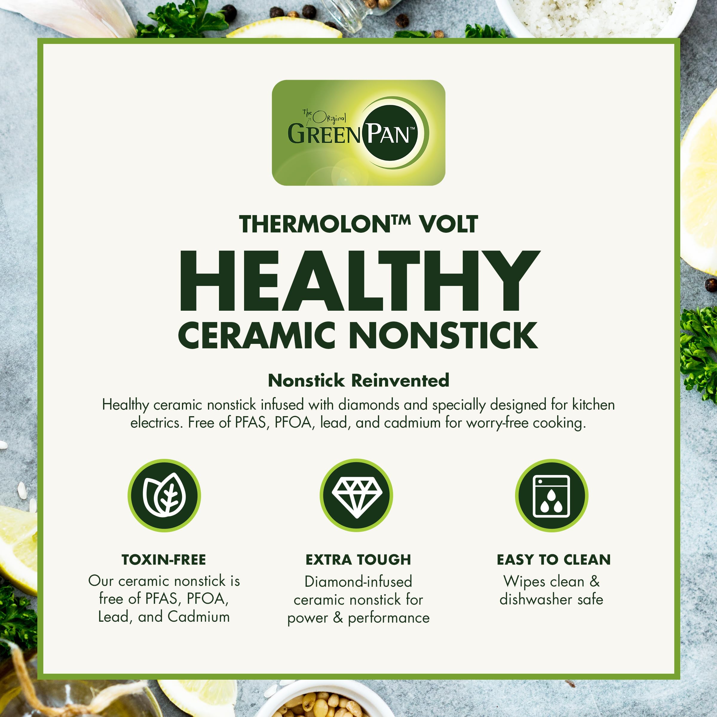 GreenPan Elite Essential Smart Electric 6QT Skillet Pot - Presets to Sear, Sauté, Stir-Fry, and Cook Rice - Healthy Ceramic Nonstick and Dishwasher Safe Parts - Gold (UPC-8477) - Image 3