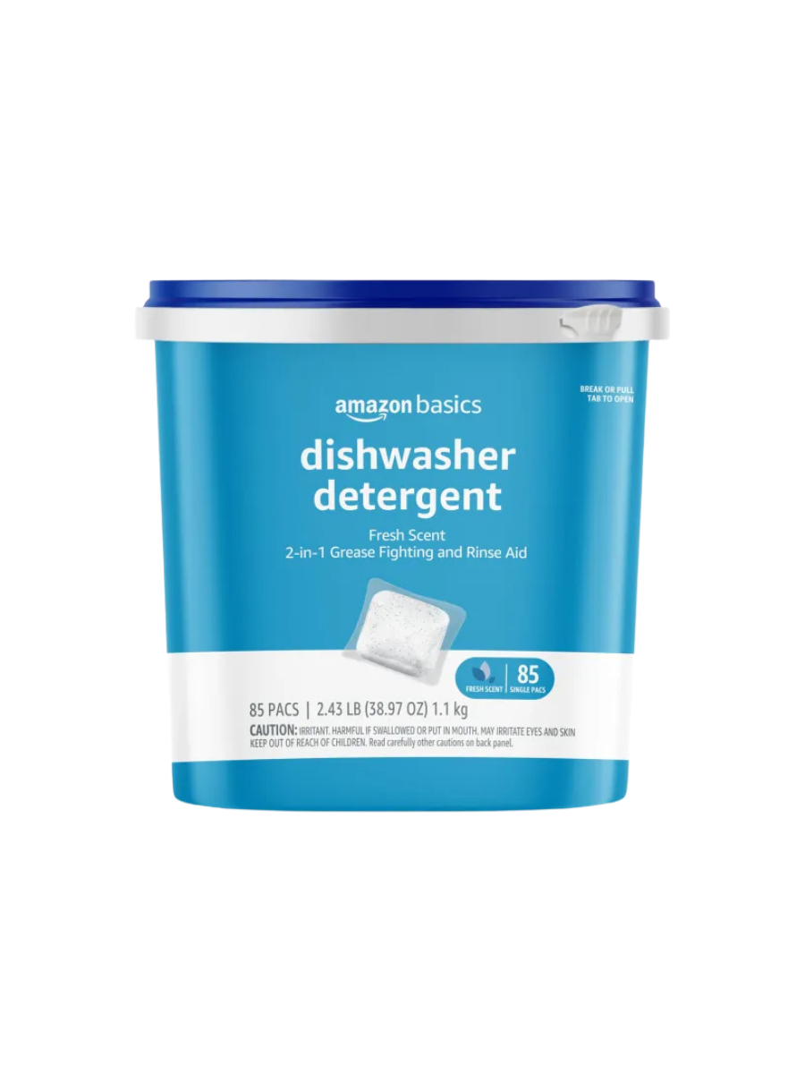 Amazon Basics (Previously Solimo) Dishwasher Detergent Pacs, Fresh Scent, 85 Count (UPC-0350)