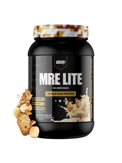 REDCON1 MRE Lite Whole Food Protein Powder, Banana Nut Bread - Low Carb & Whey Free Meal Replacement with Animal Protein Blends, with MCT Oils, 30 Servings (UPC-9066)