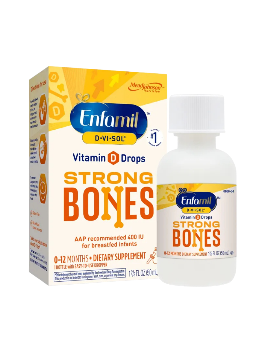 Enfamil Baby Vitamin D-Vi-Sol Liquid Supplement Drops, Supporting Strong Teeth & Bones, 50 Day Supply (UPC-6448)