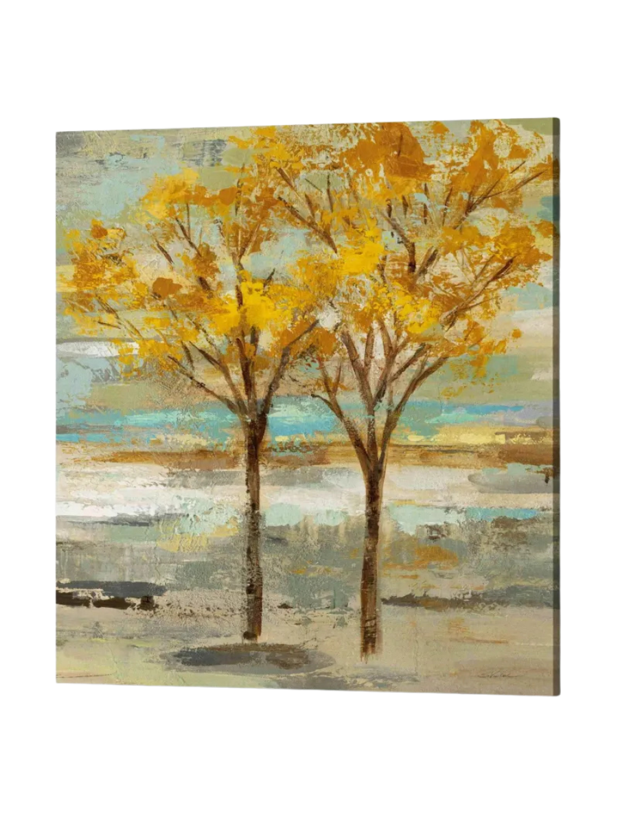 Epic Graffiti 'Golden Tree and Fog II' by Silvia Vassileva, Canvas Wall Art, 26"x30" (UPC-0682)