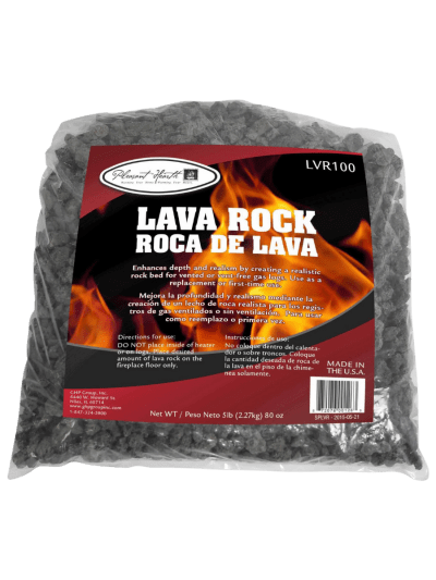 Pleasant Hearth LVR100 Lava Rock, 5 lb. for Vented & Vent-Free Log Sets (UPC-1263)