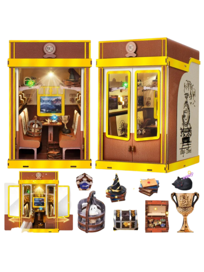 Wimlade DIY Miniature Train Book Nook Kit, Vintage 1:24 Scale, with LED Lights (ASIN-LCXH)