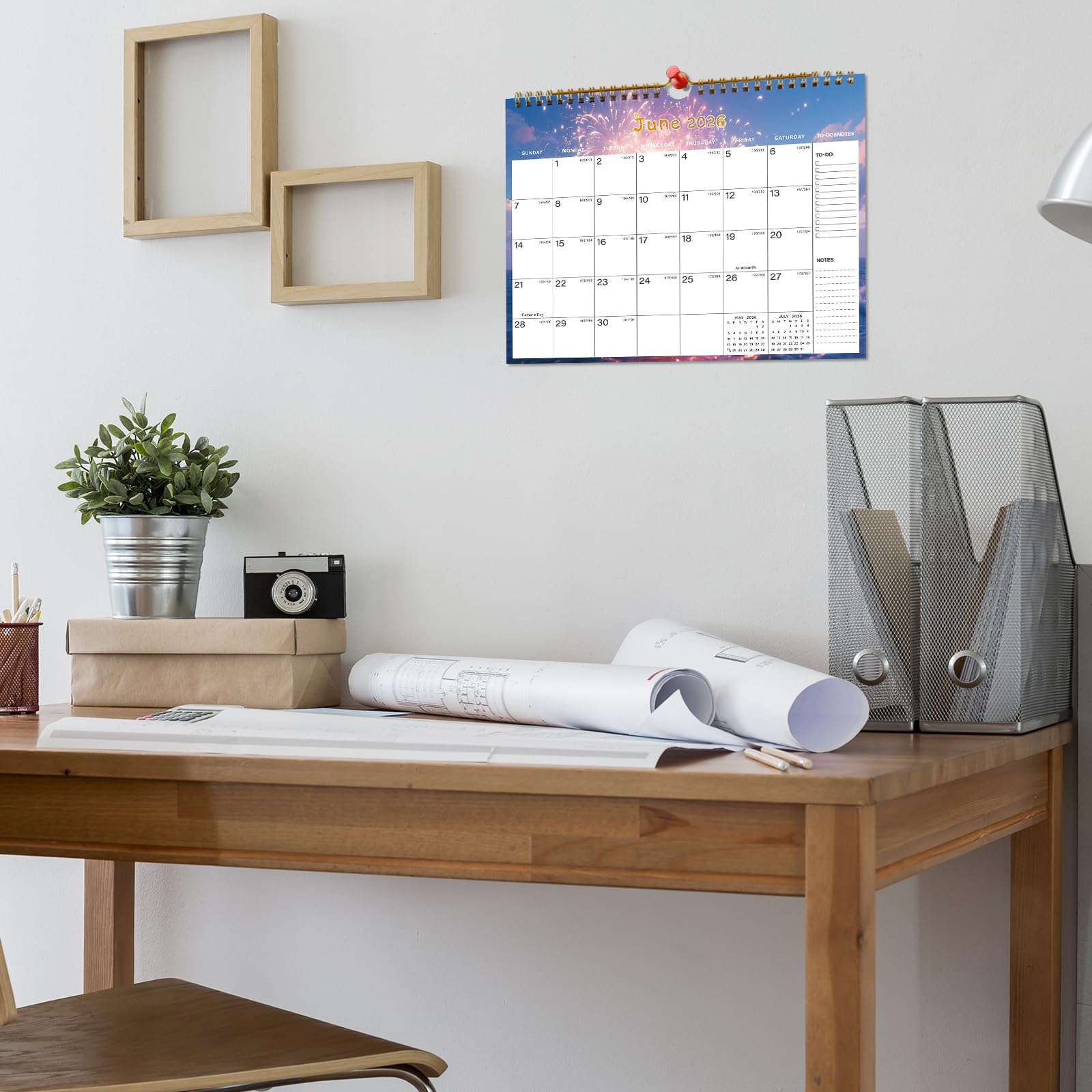 Jan 2026 to June 2027 Wall Calendar - 11" x 8.5", Thick Paper with Julian Dates, To-dos & Notes (ASIN-RH3T) - Image 2