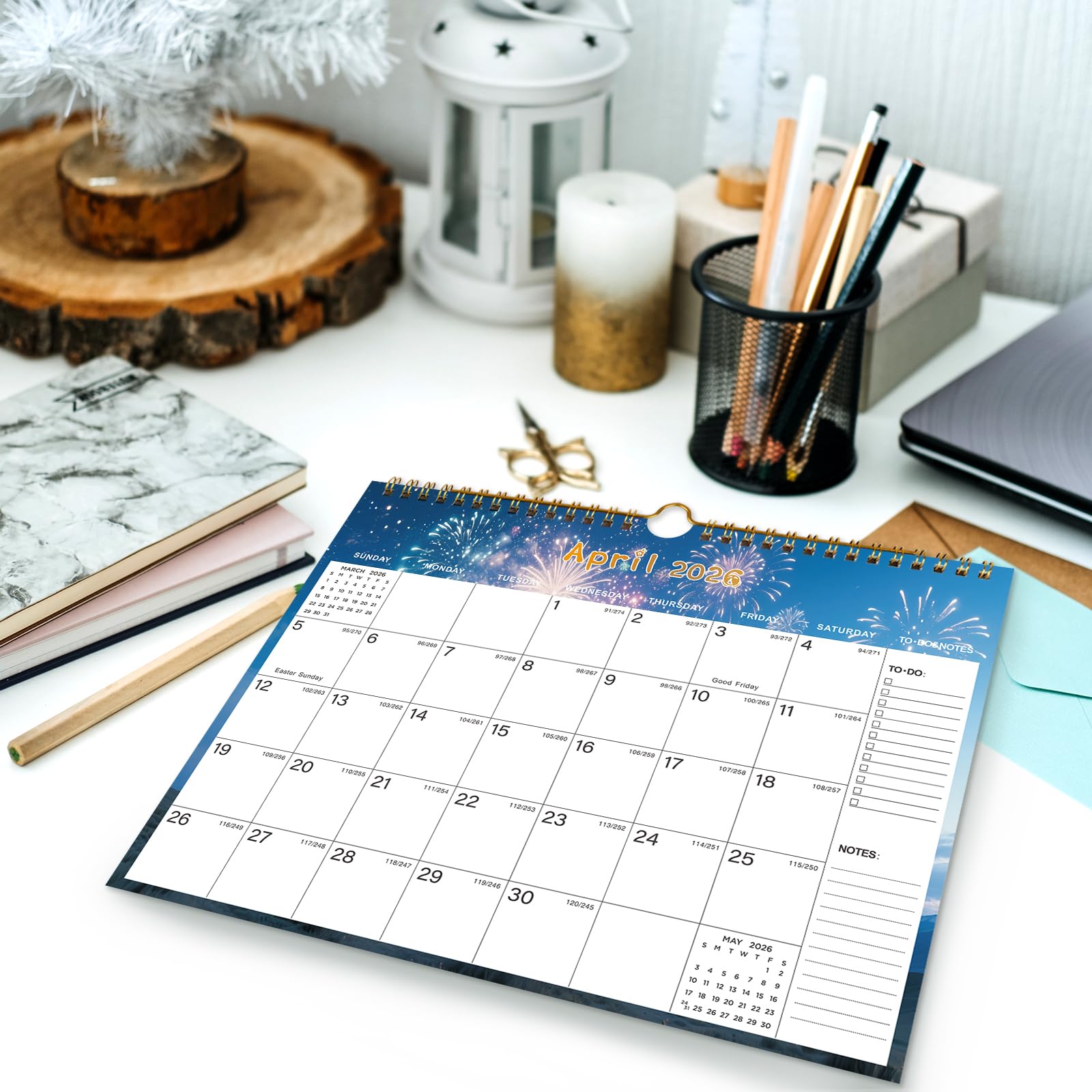 Jan 2026 to June 2027 Wall Calendar - 11" x 8.5", Thick Paper with Julian Dates, To-dos & Notes (ASIN-RH3T) - Image 6