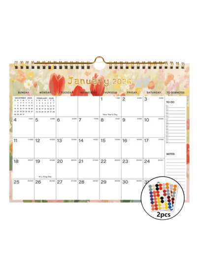 Jan 2026 to June 2027 Wall Calendar - 11" x 8.5", Thick Paper with Julian Dates, To-dos, ＆ Notes (ASIN-RKDL)