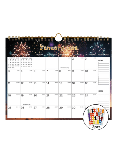 Jan 2026 to June 2027 Wall Calendar - 11" x 8.5", Thick Paper with Julian Dates, To-dos ＆ Notes (ASIN-RH3T)