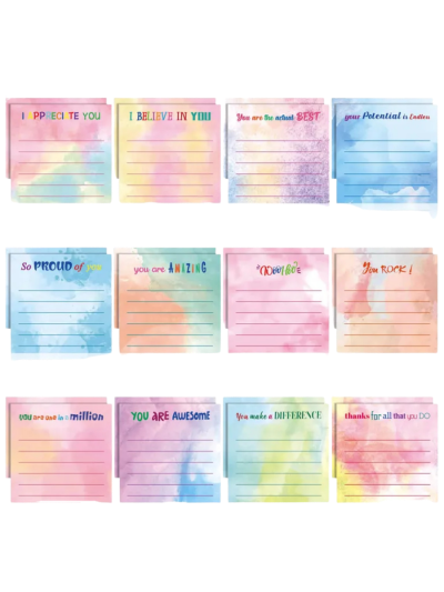 24 Pcs Inspirational Sticky Notes, 3 x 3'. Watercolor (ASIN-HVPR)