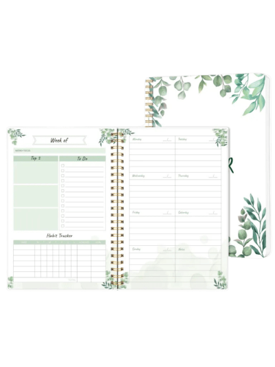 Undated Weekly Planner, To Do List Notebook with Goal & Habit Tracker, Organizer, A5 5.8" x 8.0", Spiral Binding (ASIN-DIXH)