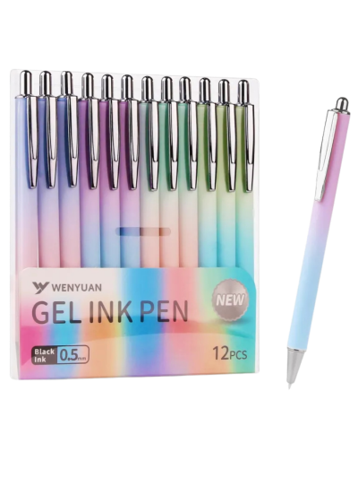 12-Pack Smooth Gel Pens: Fine Point 0.7mm Black Ink | Premium Writing Pens (ASIN-0WNR)