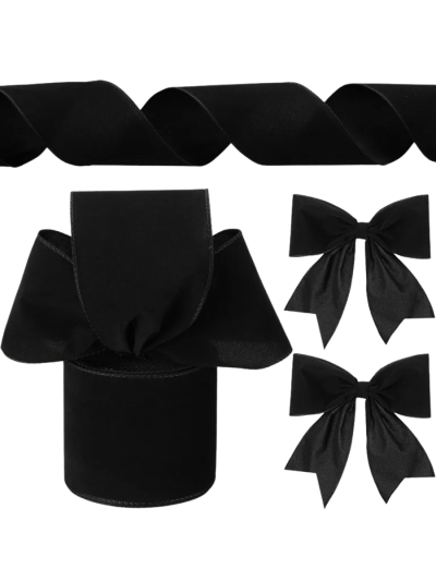 Black Velvet Ribbon Roll - Waterproof, 4" x 35 Yards (ASIN-BQNP)
